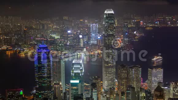 晚上香港天际线的时间流逝视频的预览图