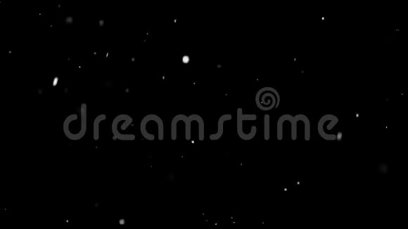 白色的雪落在孤立的黑色背景上视频的预览图