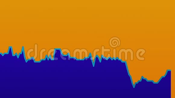 股票市场投资交易橙色背景图上的蓝线图视频的预览图