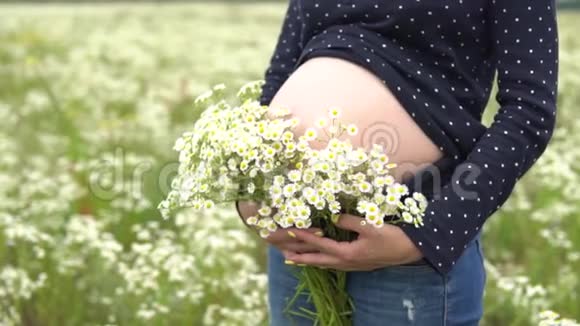 怀着一束花的孕妇视频的预览图