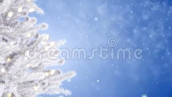 圣诞树和飘落的雪花视频的预览图