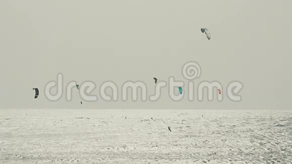 大西洋风筝冲浪极限夏季运动加那利群岛视频的预览图