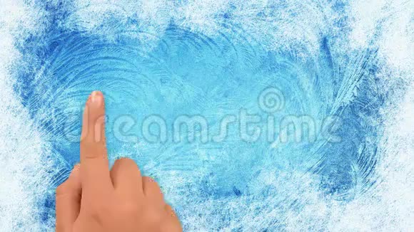 手指在冷冻玻璃上写温度视频的预览图