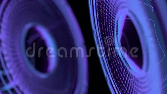 音乐无缝环霓虹灯扬声器3D译文视频的预览图