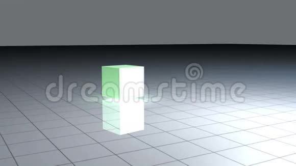 用动画图形旋转绿色立方体视频的预览图