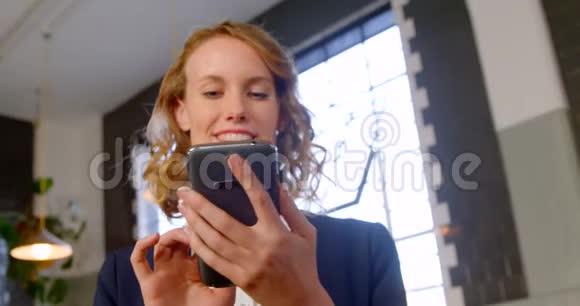 女高管使用手机微笑4k视频的预览图