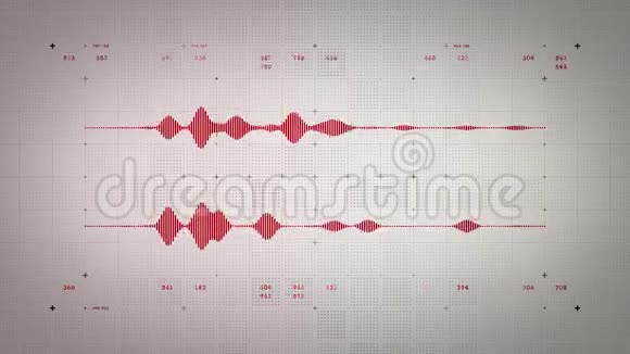 4K音频波形立体声像红色激光视频的预览图