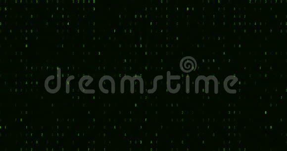 零和一个绿色二进制数字代码计算机产生的无缝环路抽象运动背景新技术视频的预览图