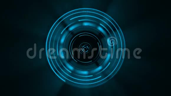启发式界面设计用于覆盖视频和创建游戏的HUD技术蓝色全息图视频的预览图
