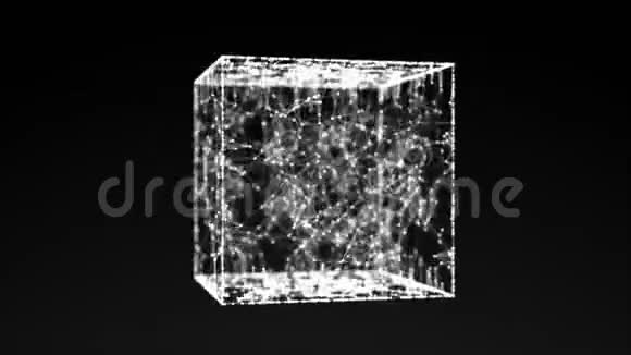 在黑色背景上旋转几何立方体4k视频视频的预览图