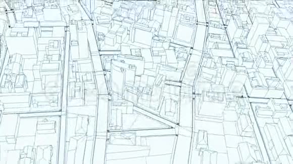 城市素描至RGB上午飞行股票镜头视频的预览图