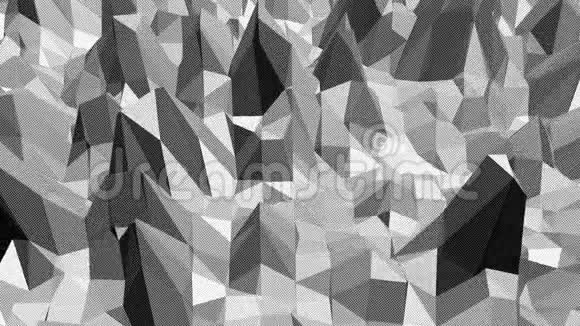 抽象黑白低聚挥三维表面作为空间环境灰色抽象几何振动环境视频的预览图