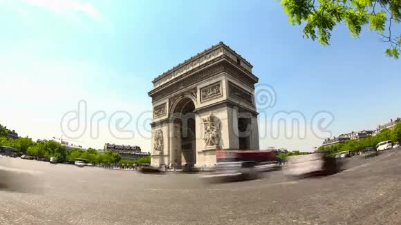 城市交通时间流逝巴黎视频的预览图
