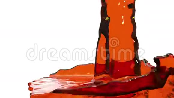 三维渲染橙色透明液体填充屏幕使用卢马哑光像阿尔法通道计算机图形模拟视频的预览图