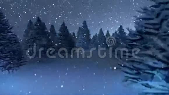从冬天的森林飞到发光的3d2016数字视频的预览图