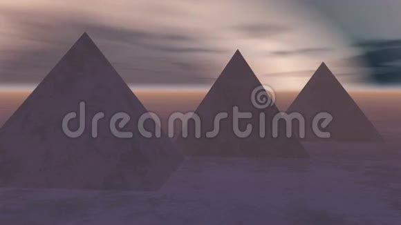 埃及著名金字塔在晚上的时间视频的预览图