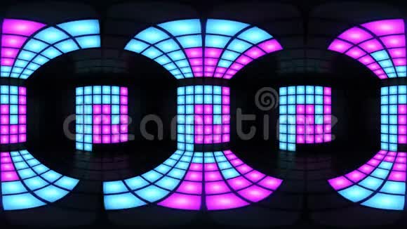 360VR彩彩迪斯科夜总会舞池墙灯格背景vj循环视频的预览图