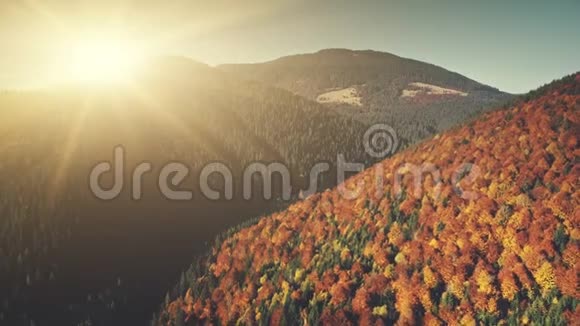 秋山景观日出鸟瞰视频的预览图