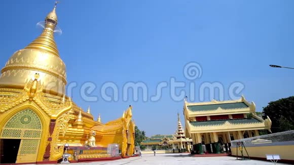 缅甸仰光的MahaWizaya塔视频的预览图