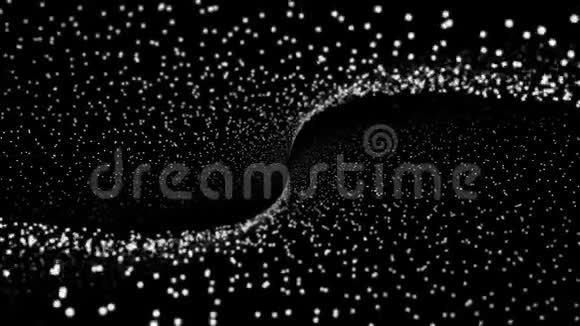 黑色背景上带有移动和闪烁粒子的抽象数字背景背景粒子运动视频的预览图