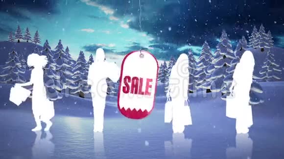 在森林中下雪的圣诞广告视频的预览图