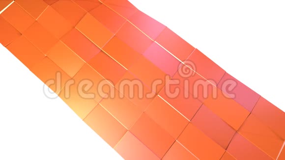 简单的低聚三维表面作为网络背景软几何低聚运动背景移动纯粉色橙色视频的预览图