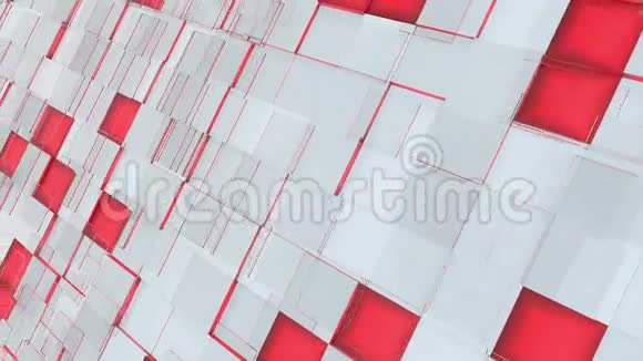 抽象红色和灰色方块背景视频的预览图