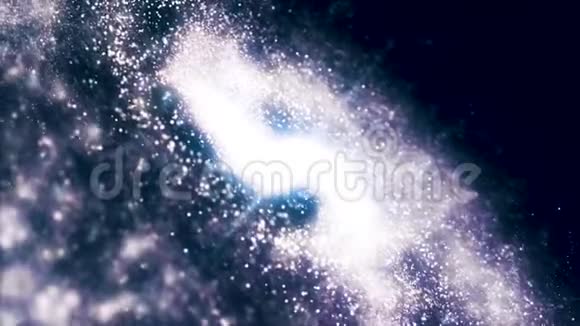 空间动画背景与星云恒星银河系银河系和星云太空中蓝色的动画星系视频的预览图