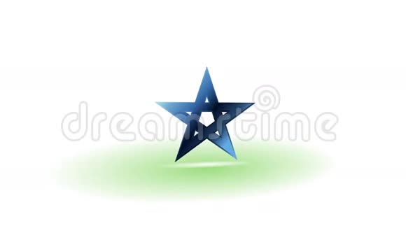 白色背景上的蓝色五角星视频的预览图