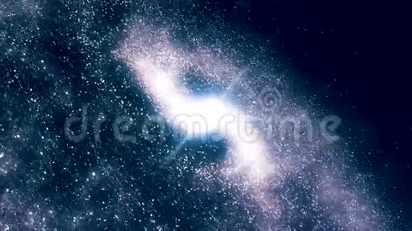 空间动画背景与星云恒星银河系银河系和星云太空中蓝色的动画星系视频的预览图