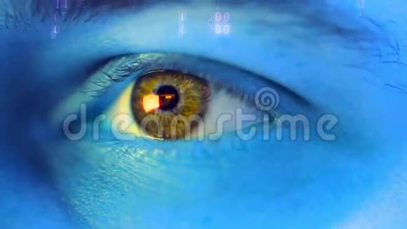观察的眼睛移动到男性眼睛的数字视频的预览图