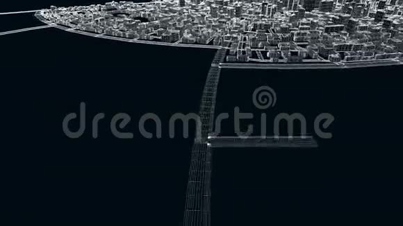 在城市里飞行素描阿尔法股票录像视频的预览图