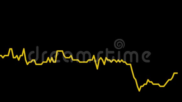 股票市场投资交易黑色背景图上的橙色线图视频的预览图