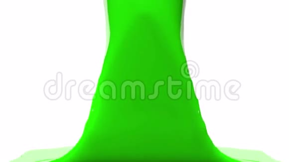 绿色不透明液体充满屏幕隔离在白色全高清视频的预览图