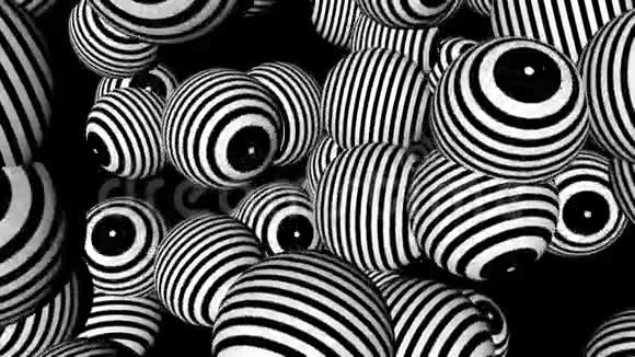 黑色和白色球体的抽象背景视频的预览图