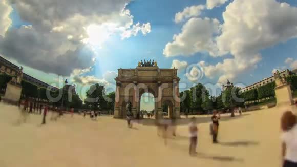 城市行人交通时间过后巴黎视频的预览图