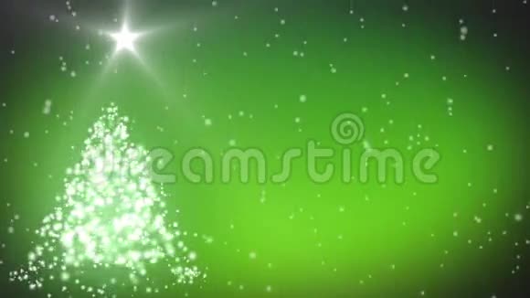 圣诞快乐动画与装饰的树和星星视频的预览图