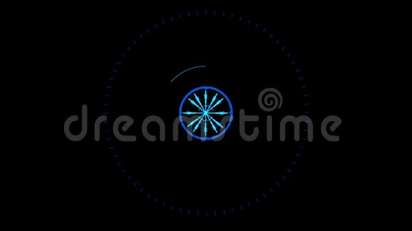 蓝色HUD雷达界面运动图形视频的预览图