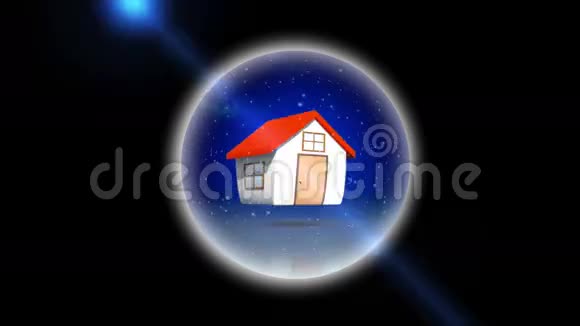 房子在一个雪球动画视频的预览图