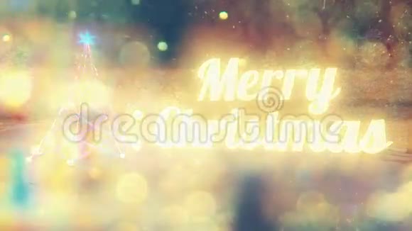 闪耀圣诞快乐和圣诞树循环视频的预览图