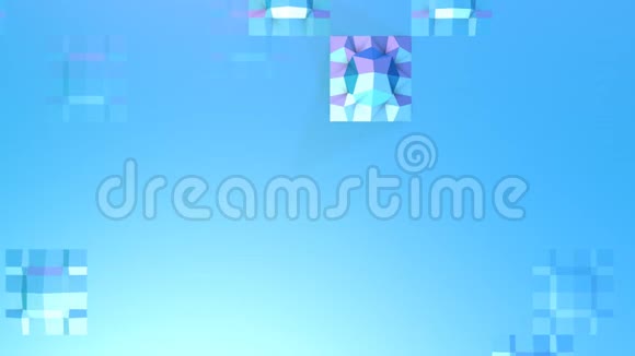抽象简单的蓝紫低聚三维表面作为优雅的环境软几何低聚运动背景视频的预览图