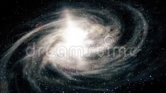 在旋转的螺旋星系附近飞行摘要可循环背景视频的预览图