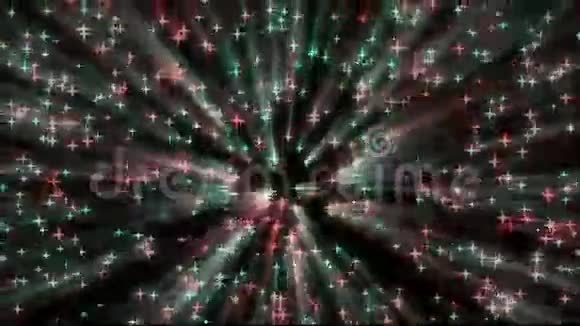五颜六色的星星发光的背景视频的预览图