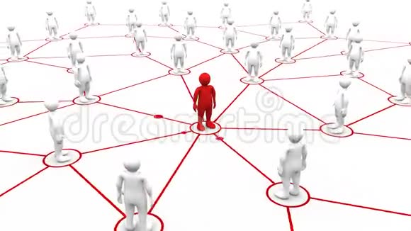 红色3dman连接到白色3d人视频的预览图