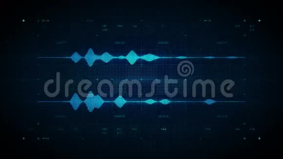 音频波形立体声蓝色视频的预览图