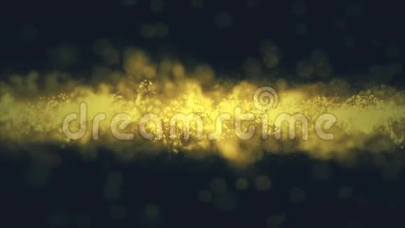 背景黄金运动黑色背景上有星星的宇宙金色尘埃粒子的运动抽象视频的预览图
