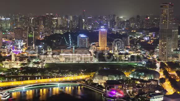 新加坡城市天景时间过去视频的预览图