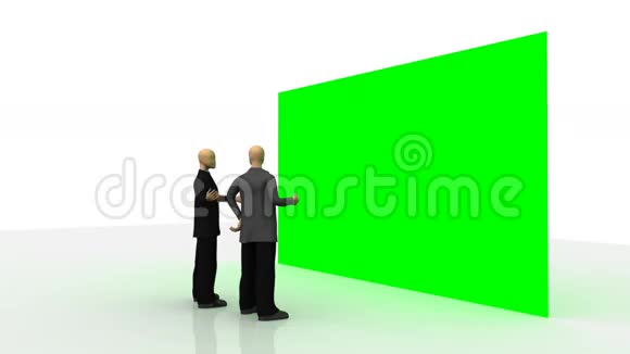 动画展示3dmen站在绿色墙前视频的预览图
