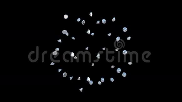 钻石原子形状增长与黑色股票镜头视频的预览图