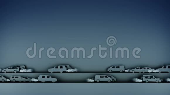 纸车背景污染大气烟雾创意生态理念现实的4k动画视频的预览图